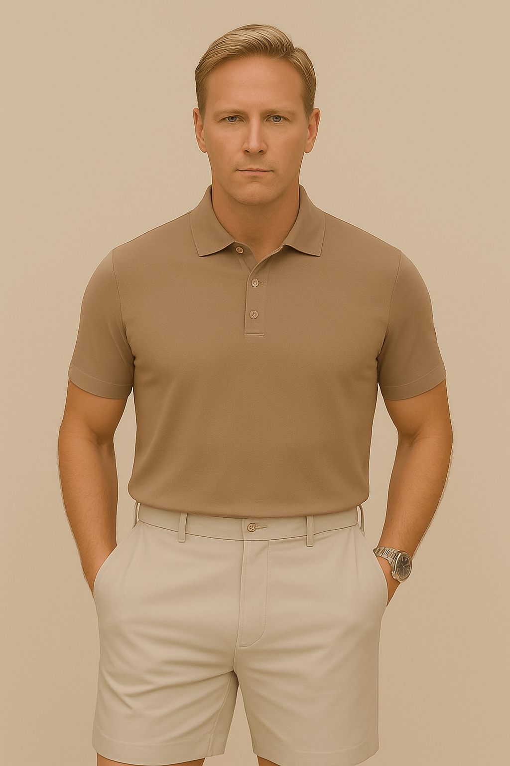 Camisa Polo Masculina com Botão