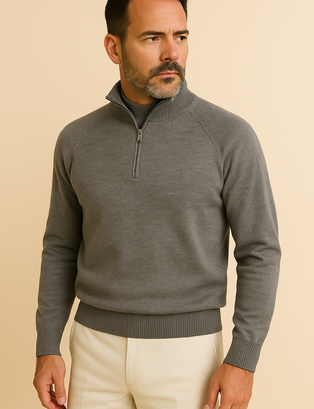 Blusa Tricot Gola Alta Ziper