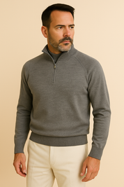 Blusa Tricot Gola Alta Ziper