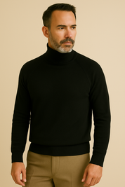 Blusa Tricot Manga Longa Gola Alta