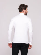 Camiseta Manga Longa Canelada Gola Alta